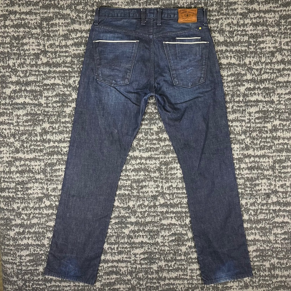 Lucky Brand 121 Heritage Slim Jeans Mens 32x32 Dark Indigo Denim Button Fly - Picture 2 of 14